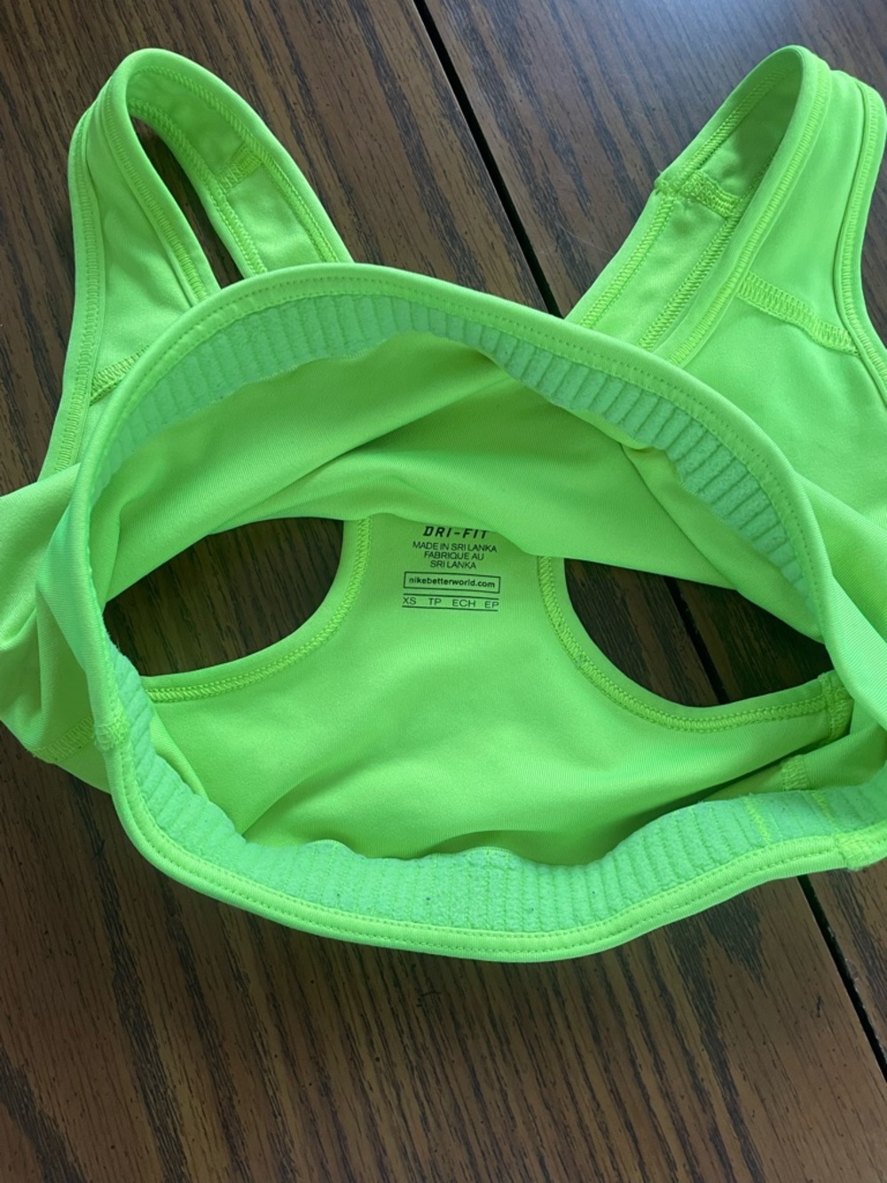 Nike Bright Lime Racerback Sports Bra with Swoosh - Picture 3 of 4